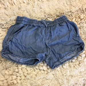 GAP chambray drawstring shorts